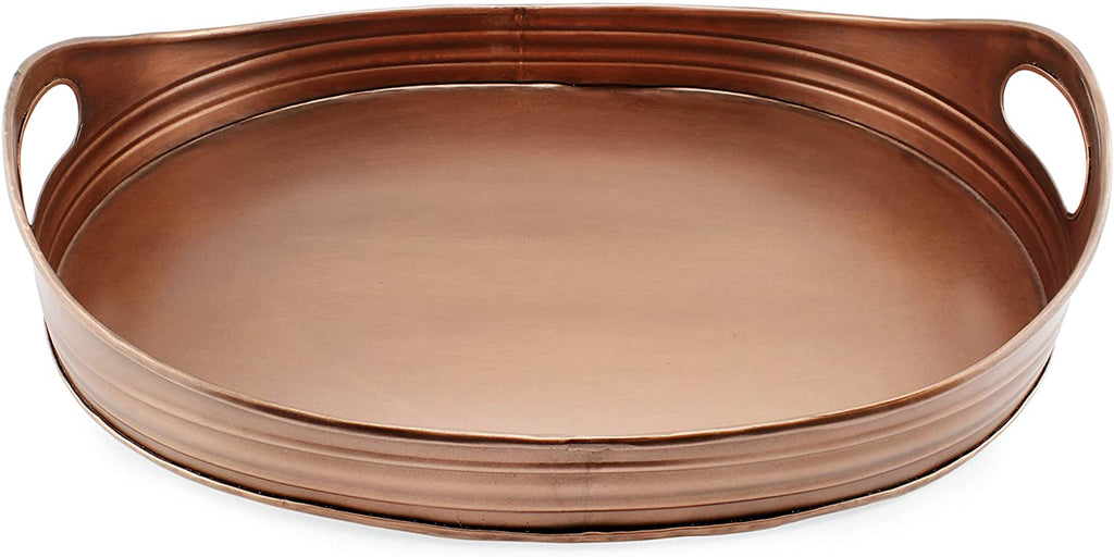 Rustic Oval Copper Tray (16.5 x 12.5 Inches) - sh1968ah1Tray