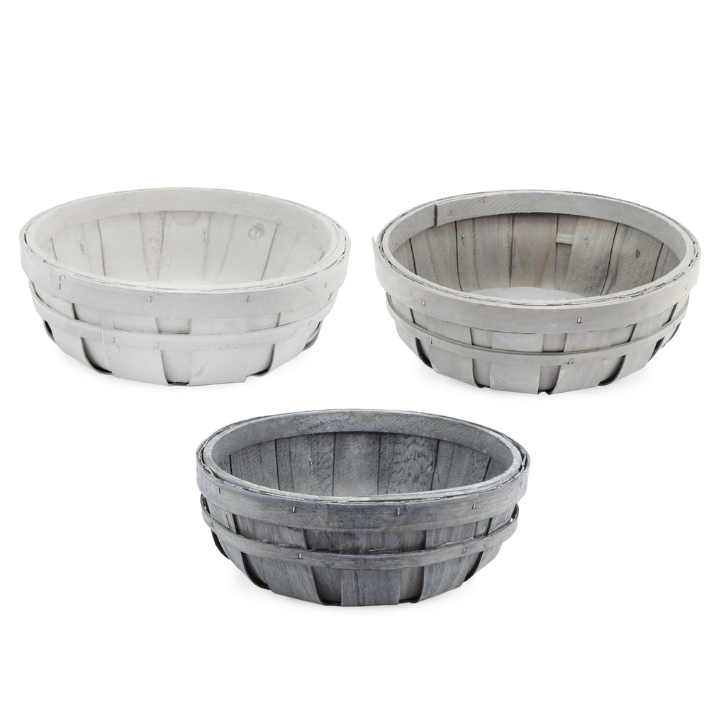 Round Decorative Wood Baskets (Set of 3) - sh1965ah1