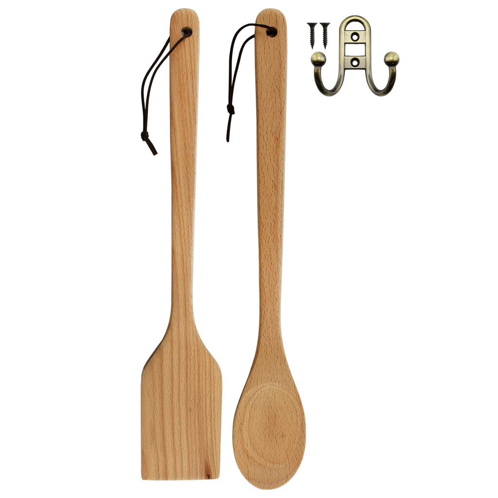Giant Wooden Spoon and Spatula Set - sh1969dar0Spoon