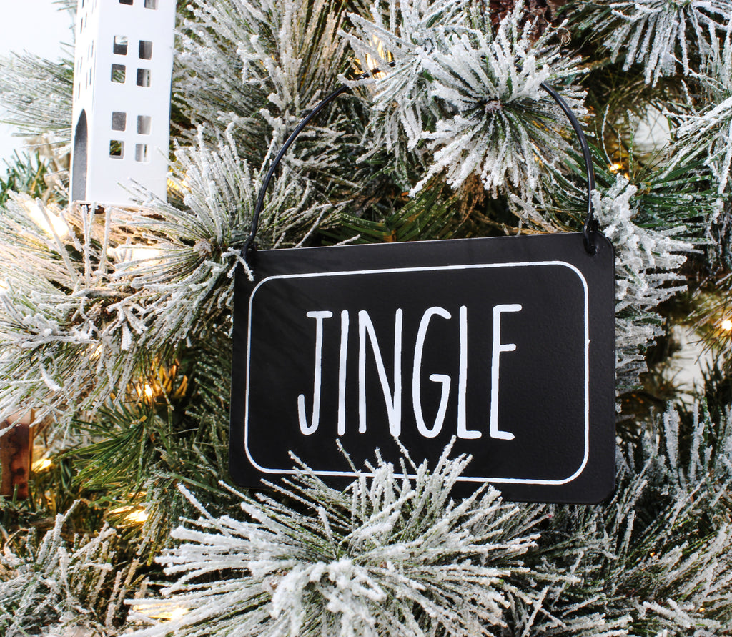 Rustic Signs Christmas Ornaments (Set of 6, Black) - sh1992ah1Blk