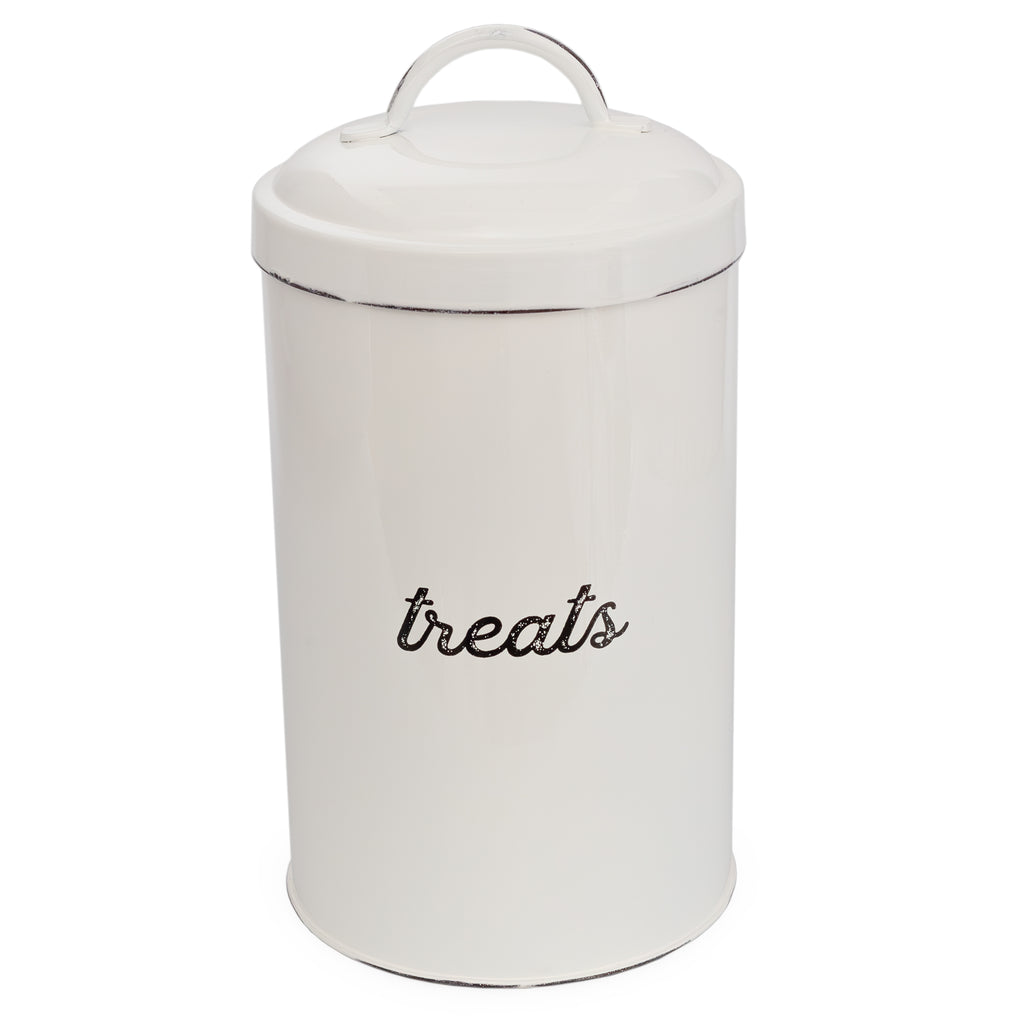 Enamelware Dog Treat Jar (White) - sh1970ah1TREAT