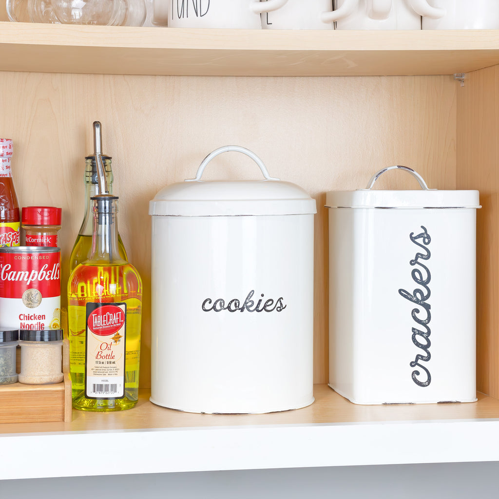 White Enamelware Cookie Jar - sh1971ah1Cookie