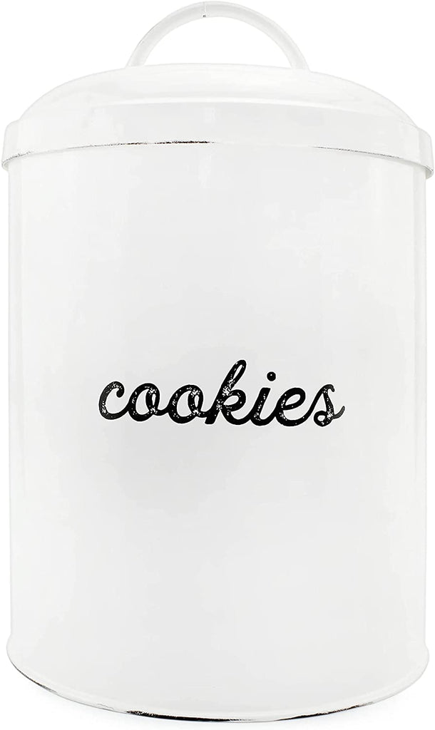 White Enamelware Cookie Jar (Case of 8) - SH_1971_CASE