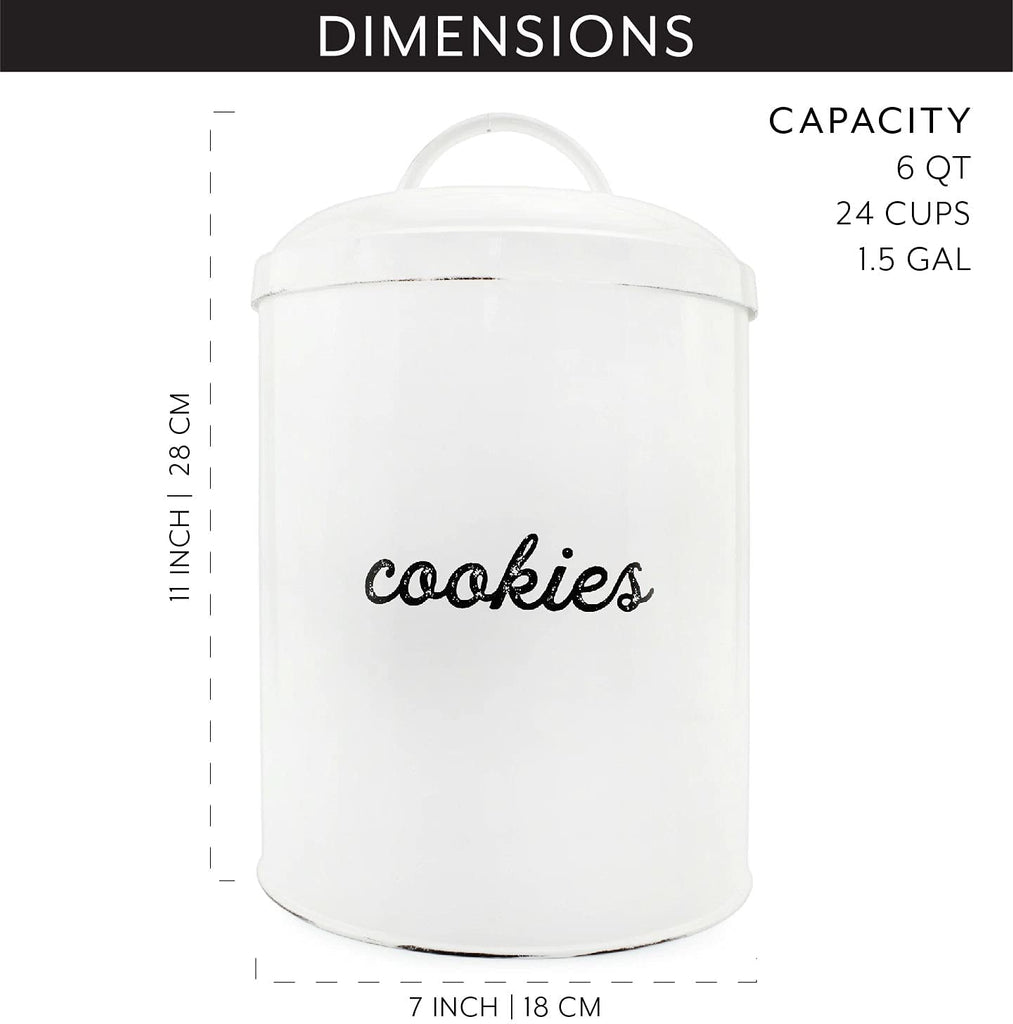 White Enamelware Cookie Jar (Case of 8) - 8X_SH_1971_CASE