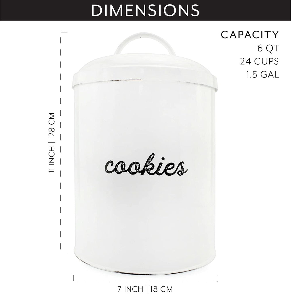 White Enamelware Cookie Jar (Case of 8) - SH_1971_CASE