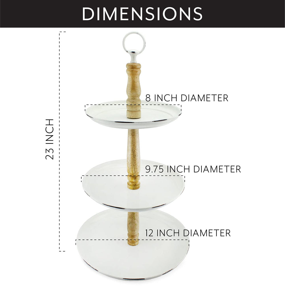 Rustic White Tiered Stand (3-Tier Tray, White, Case of 8) - 8X_SH_1972_CASE