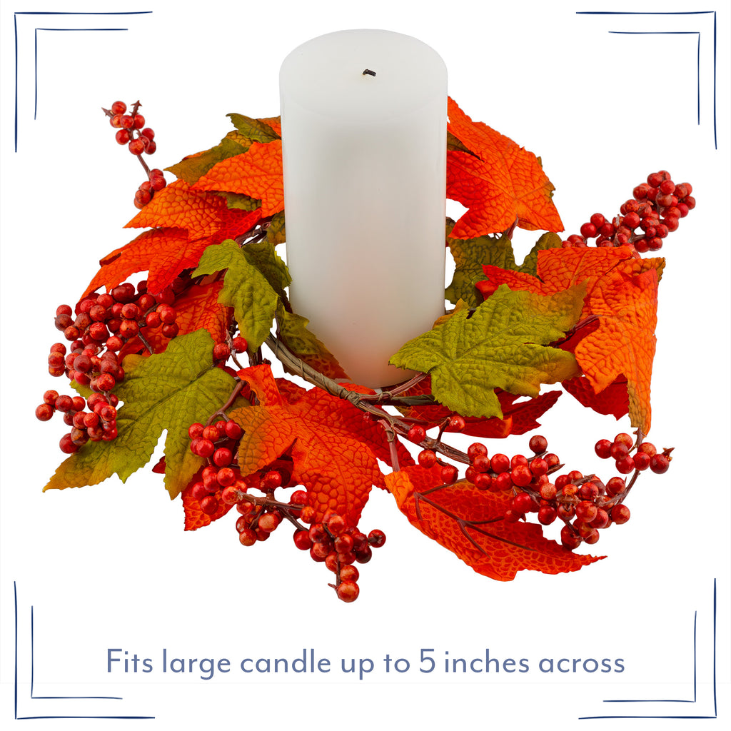 Fall Leaves Candle Wreaths (2-Pack) - sh2007ah1