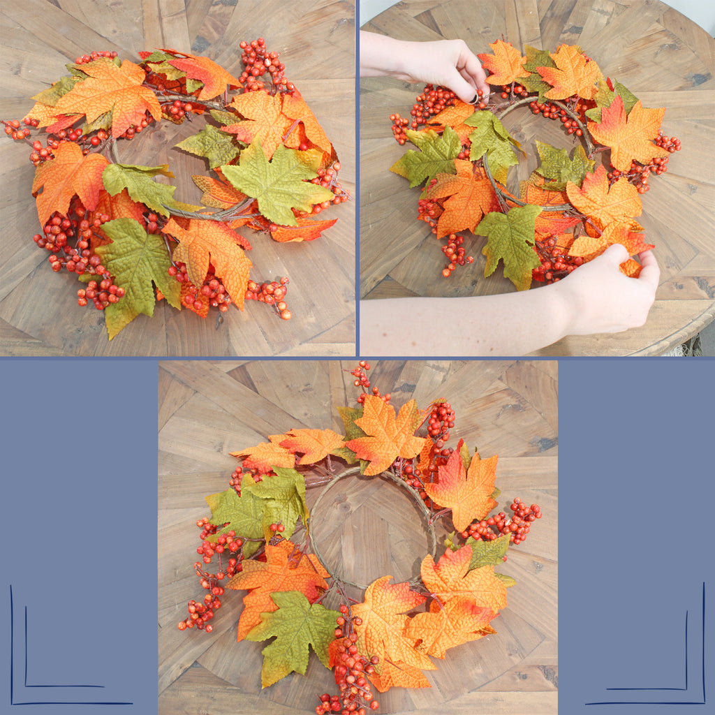 Fall Leaves Candle Wreaths (Case of 64) - SH_2007_CASE