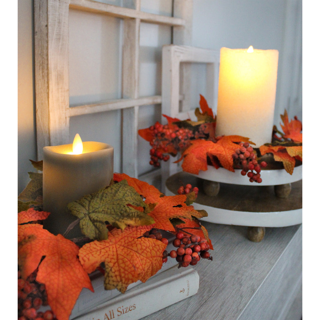 Fall Leaves Candle Wreaths (2-Pack) - sh2007ah1