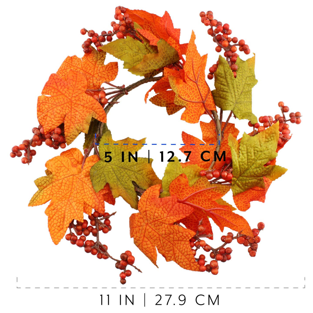 Fall Leaves Candle Wreaths (2-Pack) - sh2007ah1