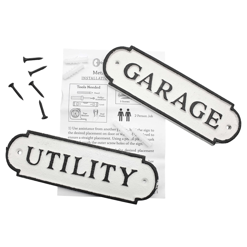 Cast Iron Garage / Utility Signs (Case of 24) - 24X_SH_1951_CASE