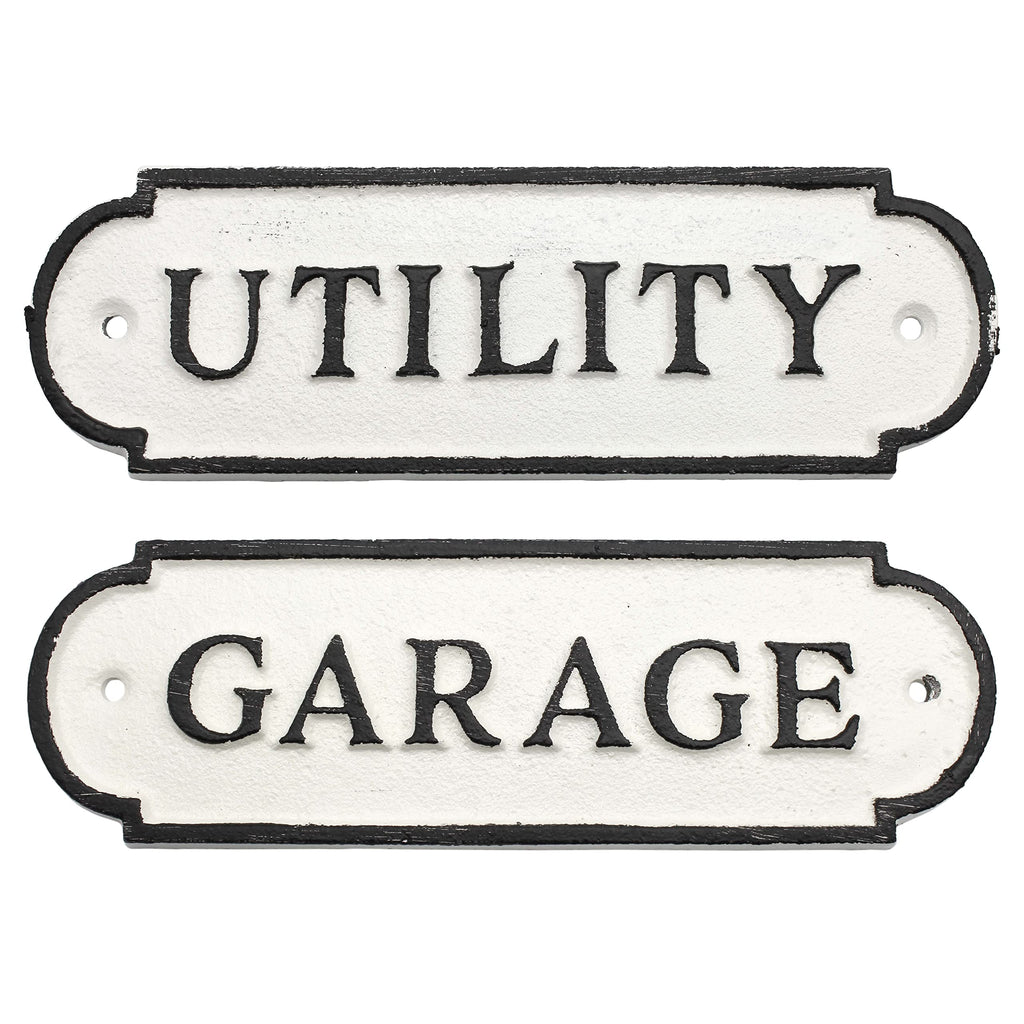Cast Iron Garage / Utility Signs (Case of 24) - 24X_SH_1951_CASE