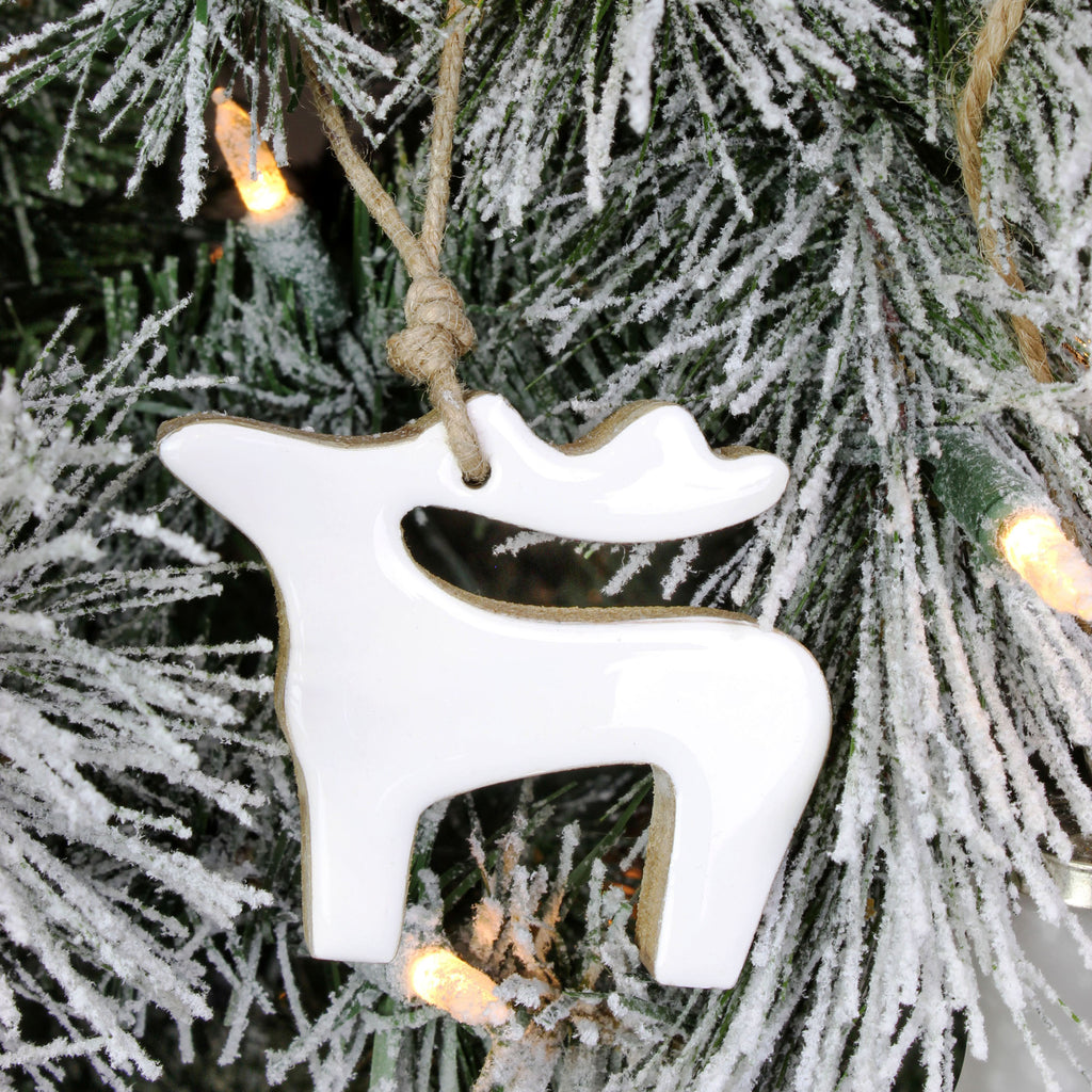 White Reindeer Christmas Ornaments (12-pack) - sh2005ah1Deer