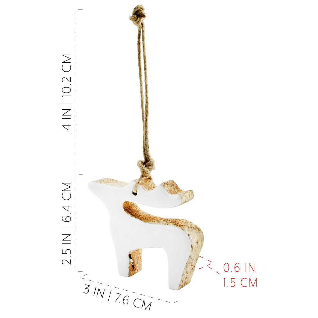 White Reindeer Christmas Ornaments (Case of 600) - 50X_SH_2005_CASE