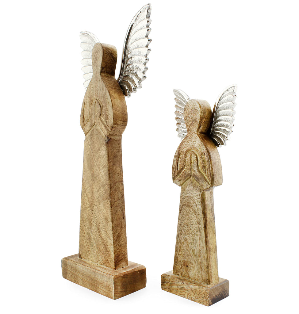 Wooden Angel Christmas Statues (Set of 2) - sh2002ah1Angels