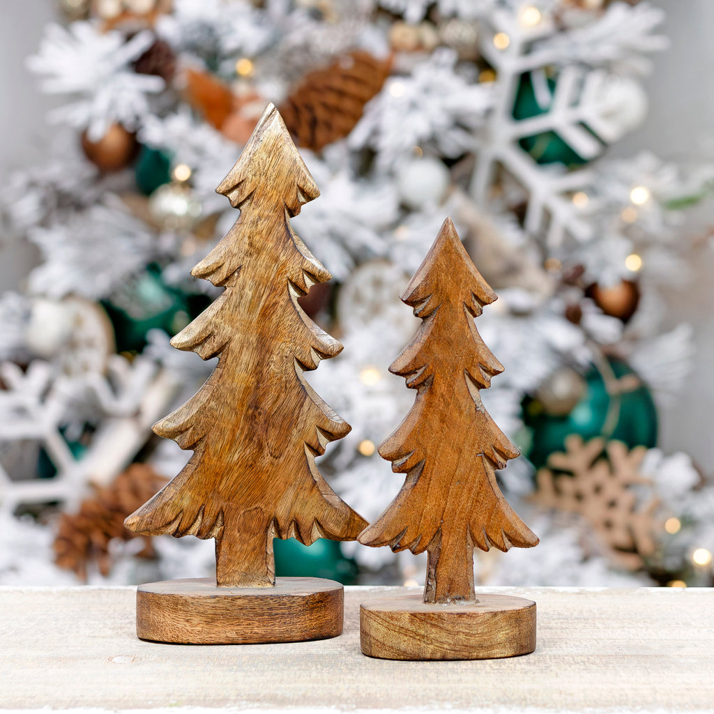 Wooden Christmas Tree Set (Set of 2) - WoodTrees