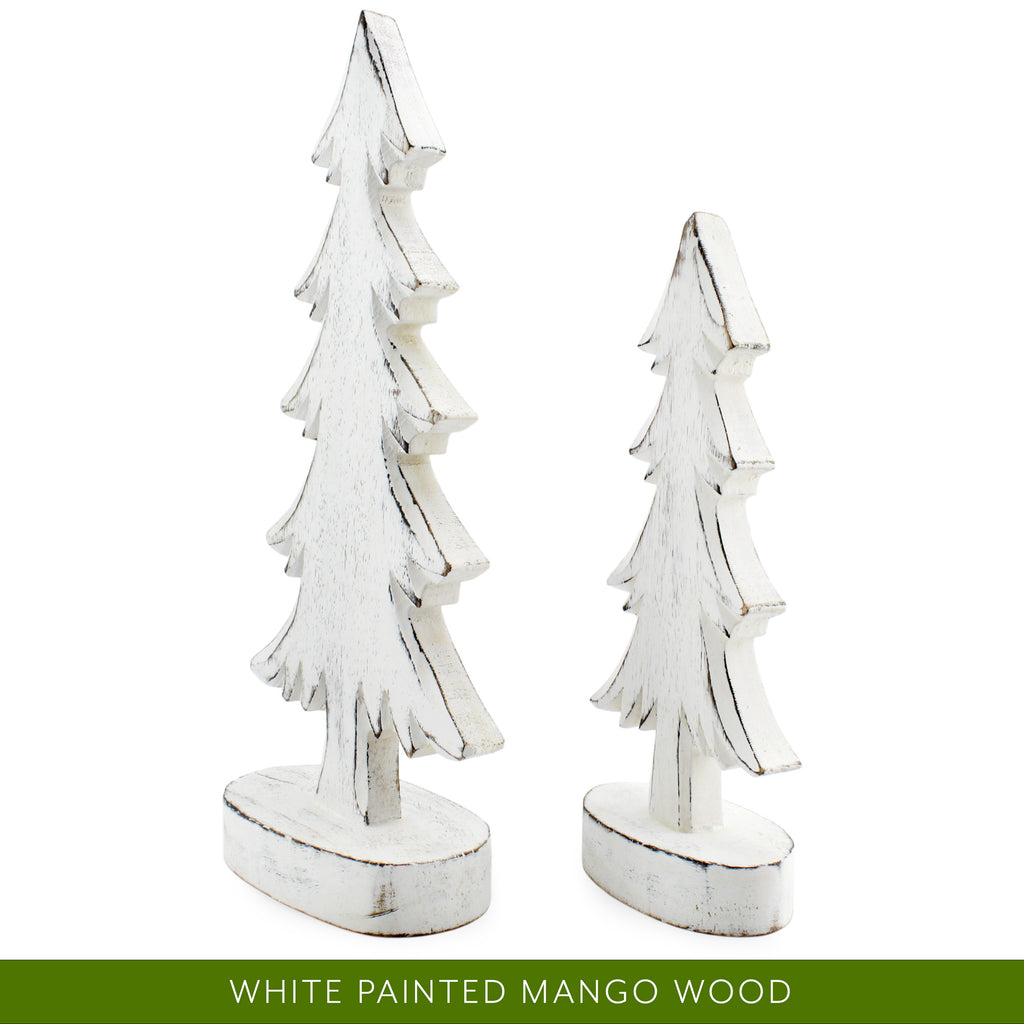 Wooden Christmas Trees ( White, Case of 24 Sets) - 24X_SH_2012_CASE