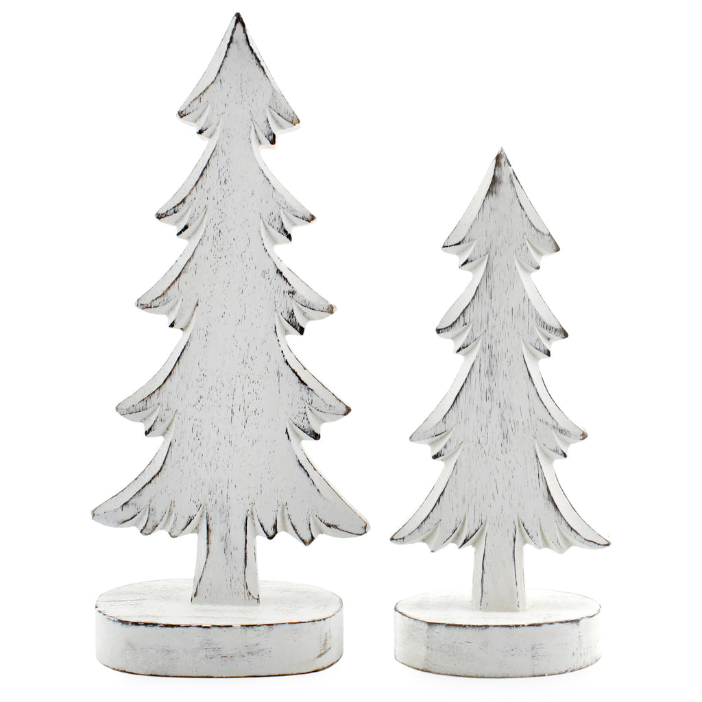 Wooden Christmas Trees ( White, Case of 24 Sets) - 24X_SH_2012_CASE