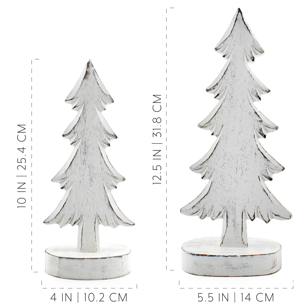 Wooden Christmas Trees ( White, Case of 24 Sets) - 24X_SH_2012_CASE