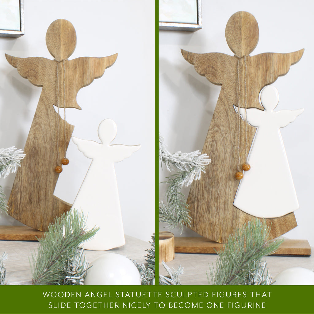 Wood Enamel Nesting Angel Statue (Case of 12) - 12X_SH_2041_CASE