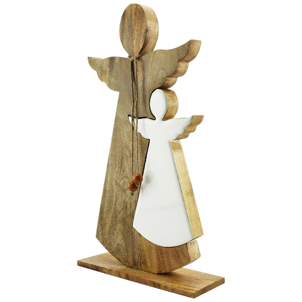 Wood Enamel Nesting Angel Statue (Case of 12) - 12X_SH_2041_CASE