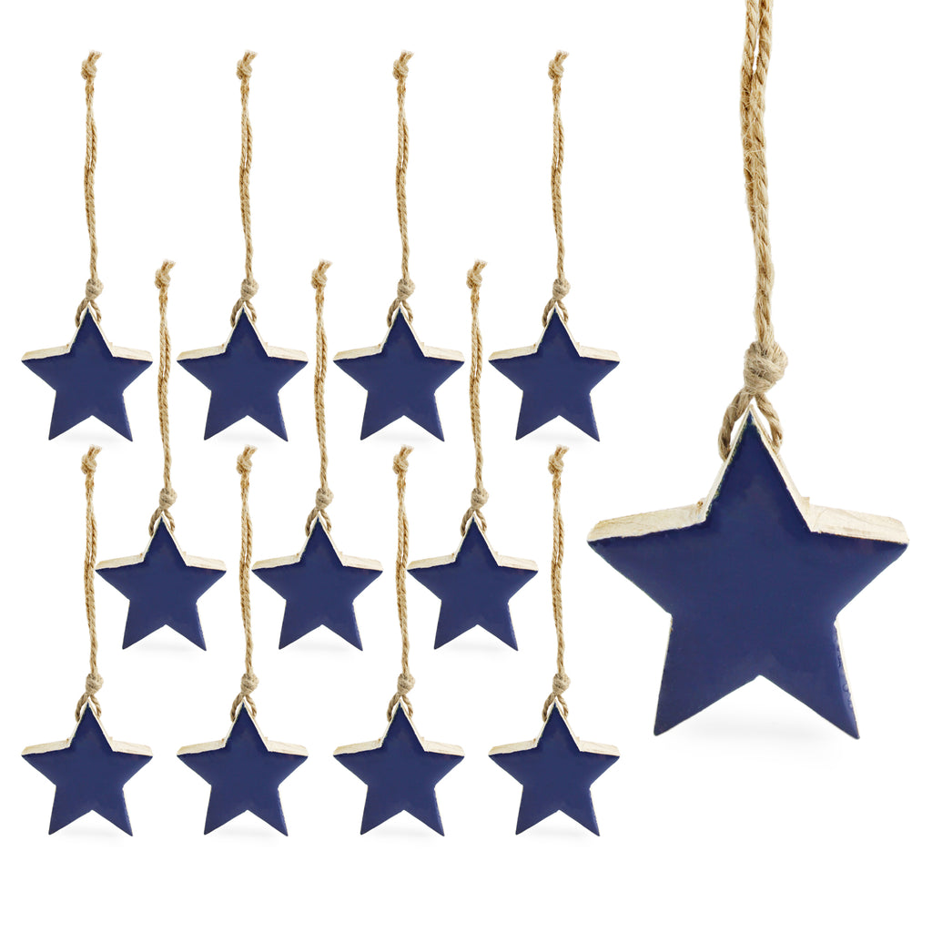 Farmhouse Star Ornaments (12-Pack, Blue) - sh2046ah1Blue