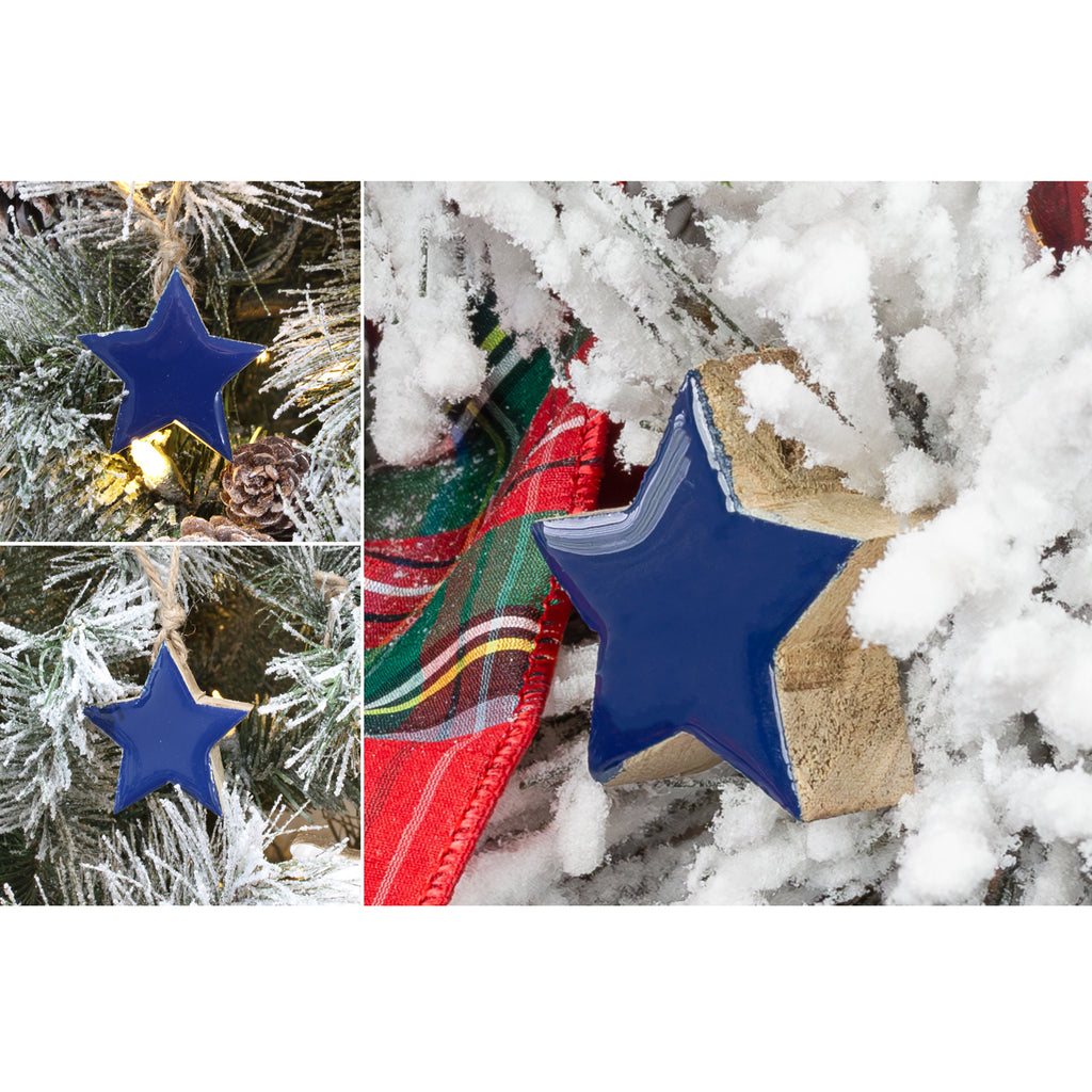 Farmhouse Star Ornaments (12-Pack, Blue) - sh2046ah1Blue