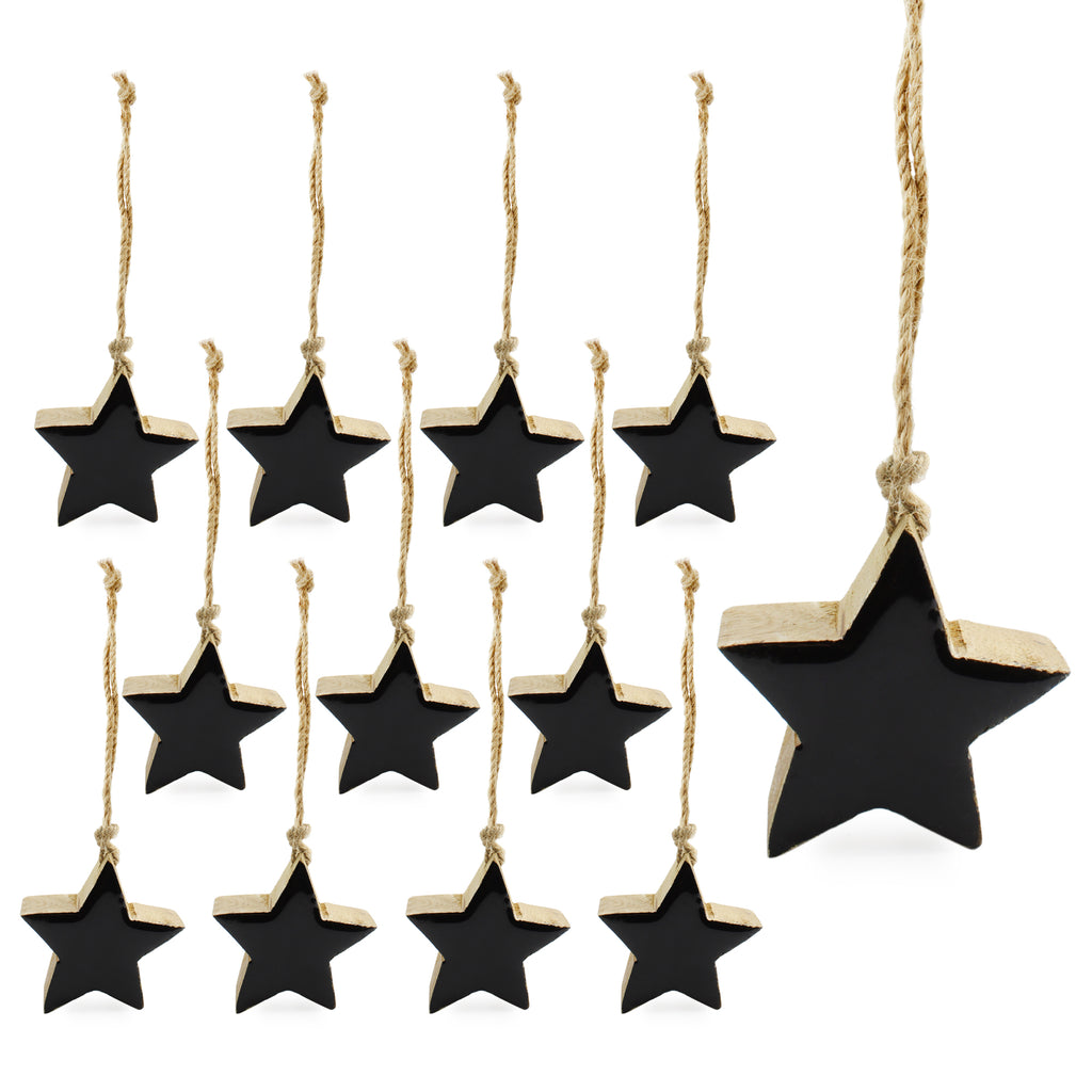 Farmhouse Star Ornaments (12-Pack, Black) - sh2047ah1Blck