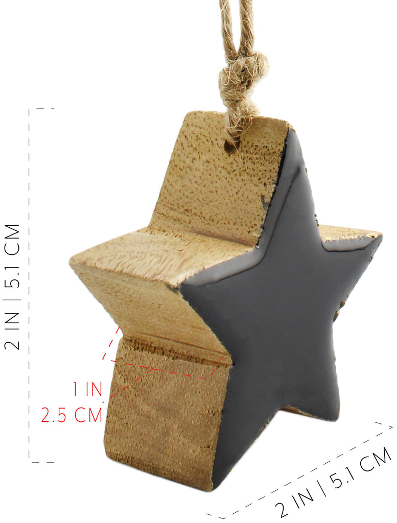 Farmhouse Star Ornaments (12-Pack, Black) - sh2047ah1Blck