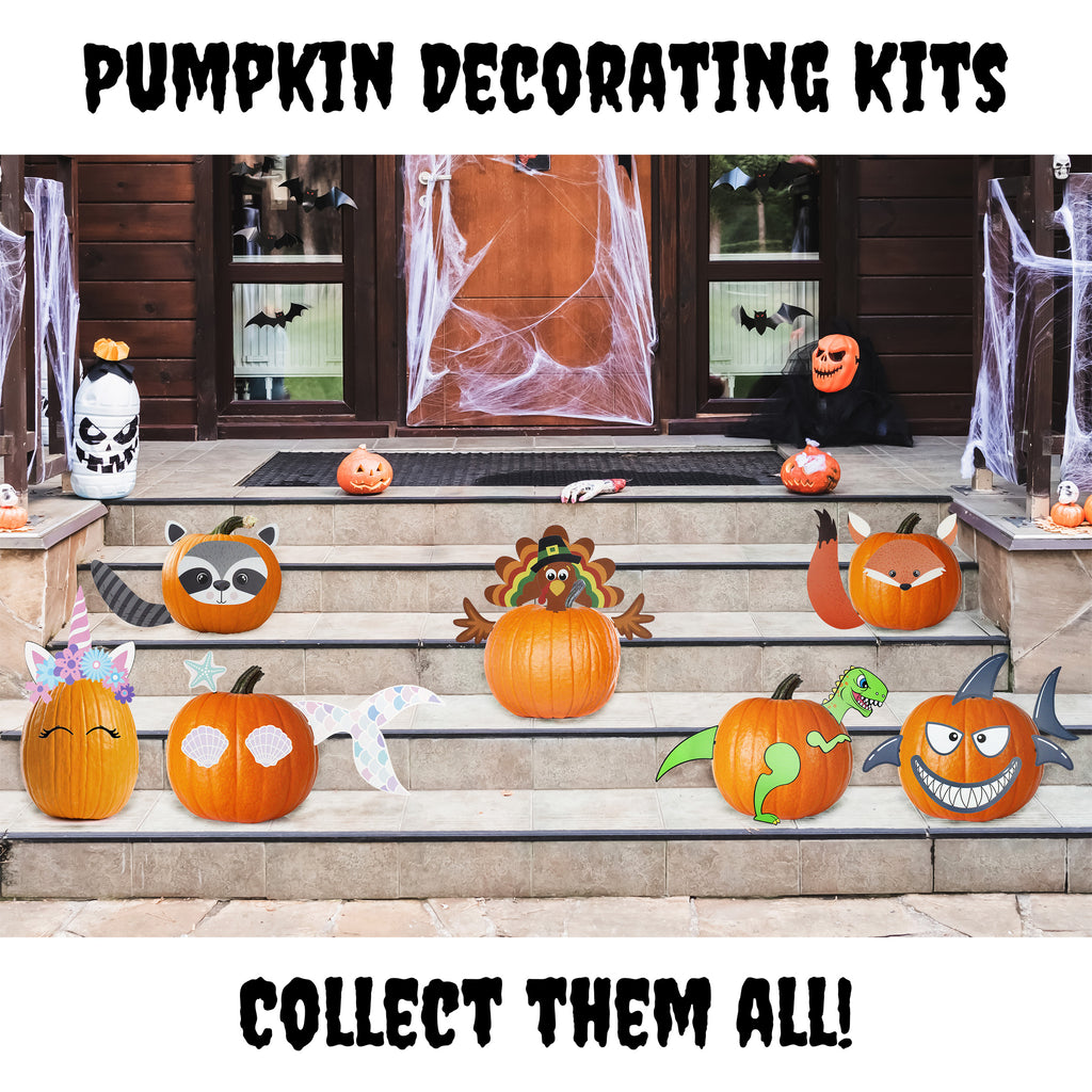 Halloween Pumpkin Kit Sets (Unicorn and Mermaid Theme) - sh1841Dcr0UniMer