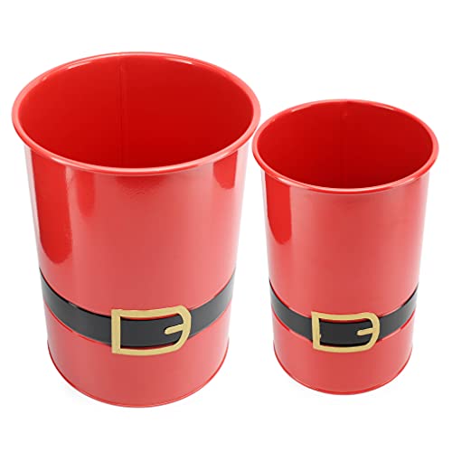 Santa Christmas Greenery Buckets (Red, Case of 8 Sets) - 8X_SH_2018_CASE