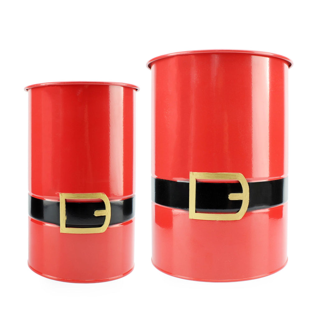 Santa Christmas Greenery Buckets (Set of 2, Red) - sh2018ah1Santa