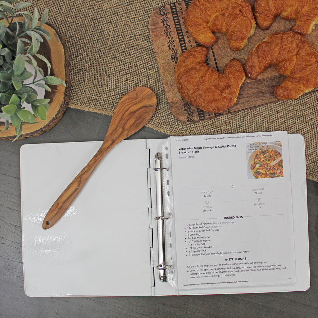 Enamelware Cookbook Recipe Binder (White) - sh2022ah1x