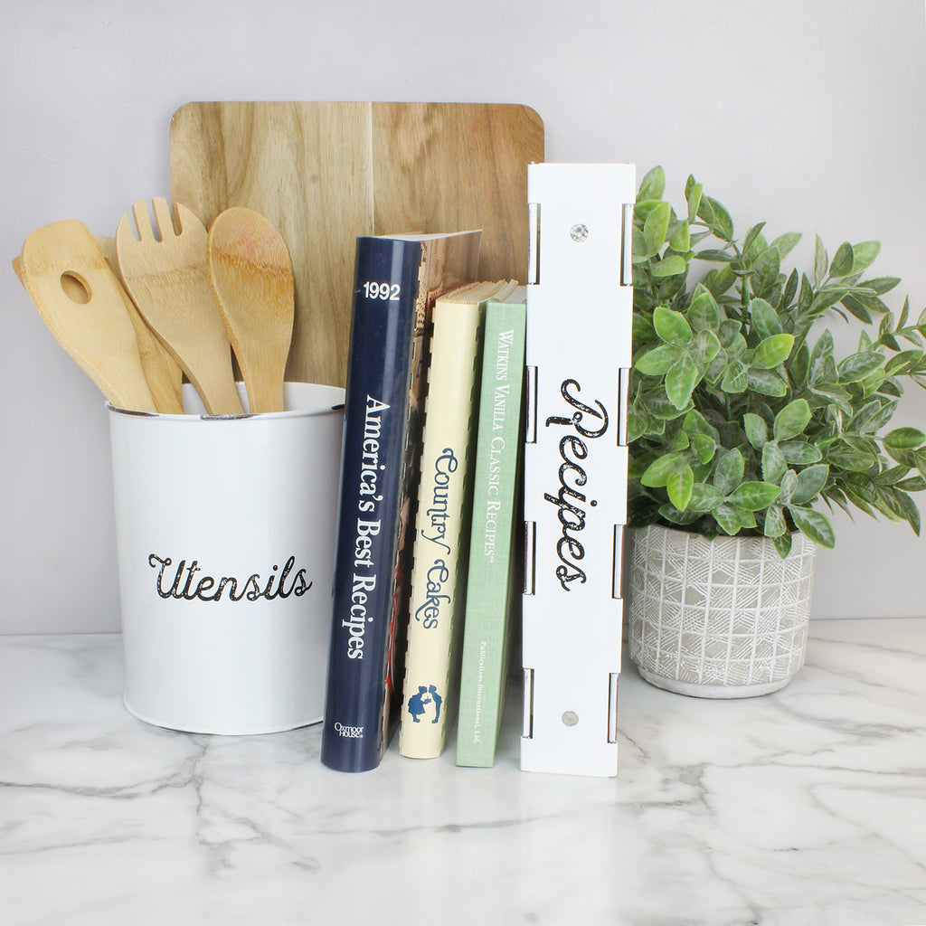 Enamelware Cookbook Recipe Binder (White) - Bundle_sh2022w2690