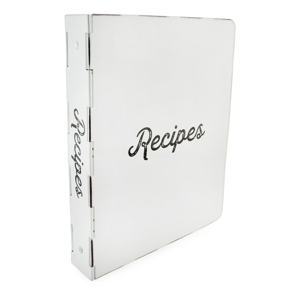 Enamelware Cookbook Recipe Binder (White) - sh2022ah1
