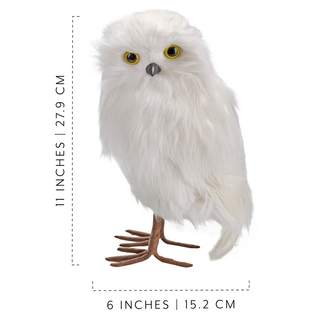 Fake Stuffed Owl Figure, 11-Inch Tall Bird - sh1990Dcr0Owl