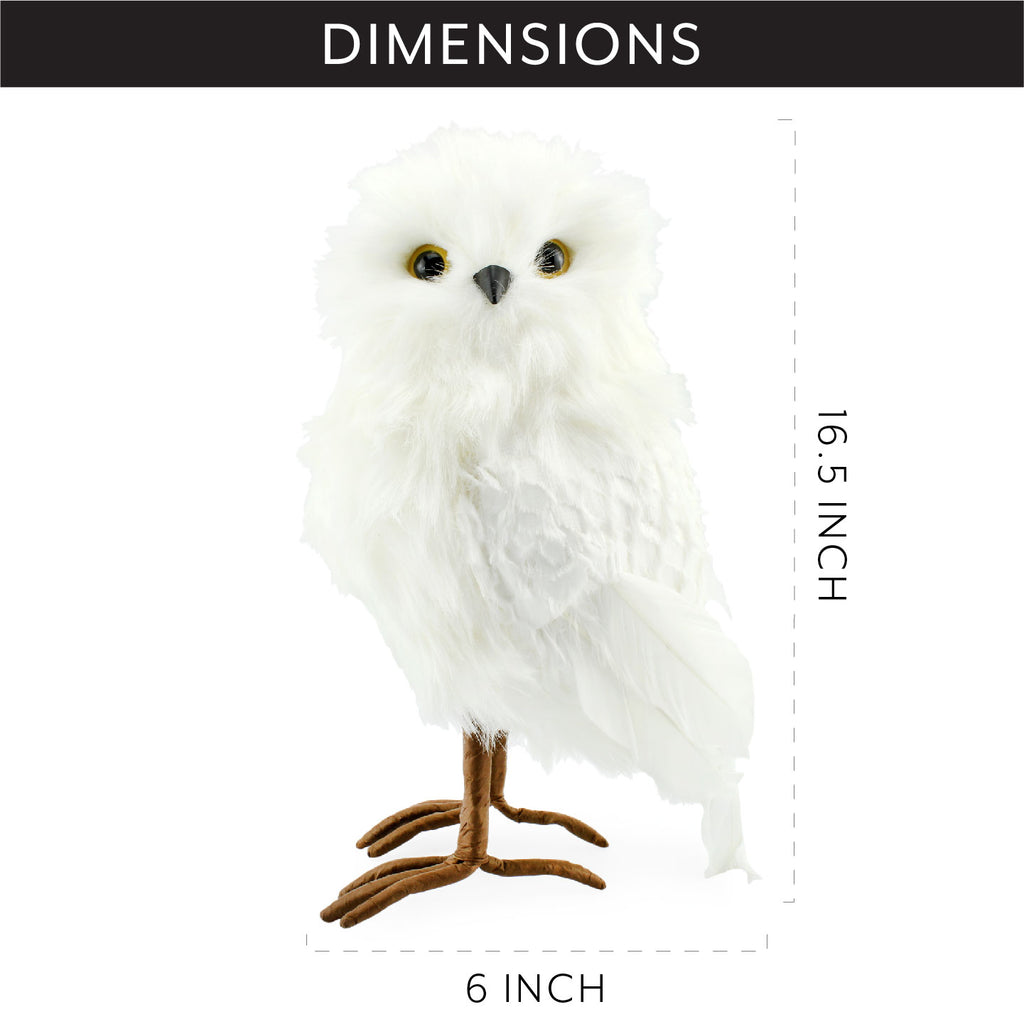 Fake Stuffed Owl Figure, 10.5-Inch Tall Bird - sh1990Dcr0Owl
