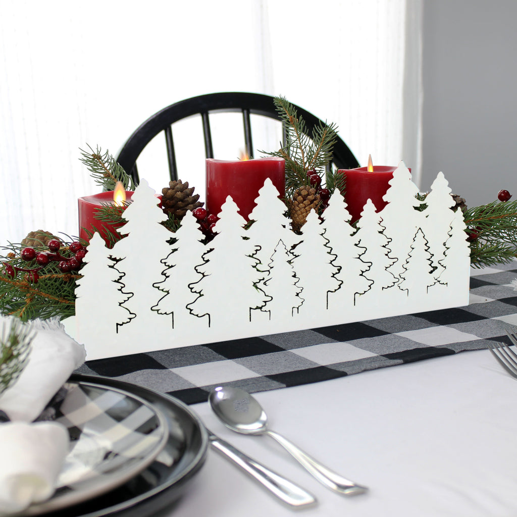 Christmas Tree Galvanized Tray (White) - sh2049ah1Tray