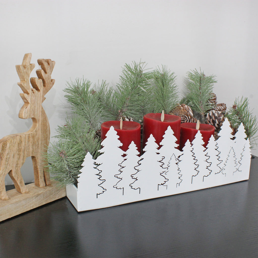 Christmas Tree Galvanized Tray (White) - sh2049ah1Tray