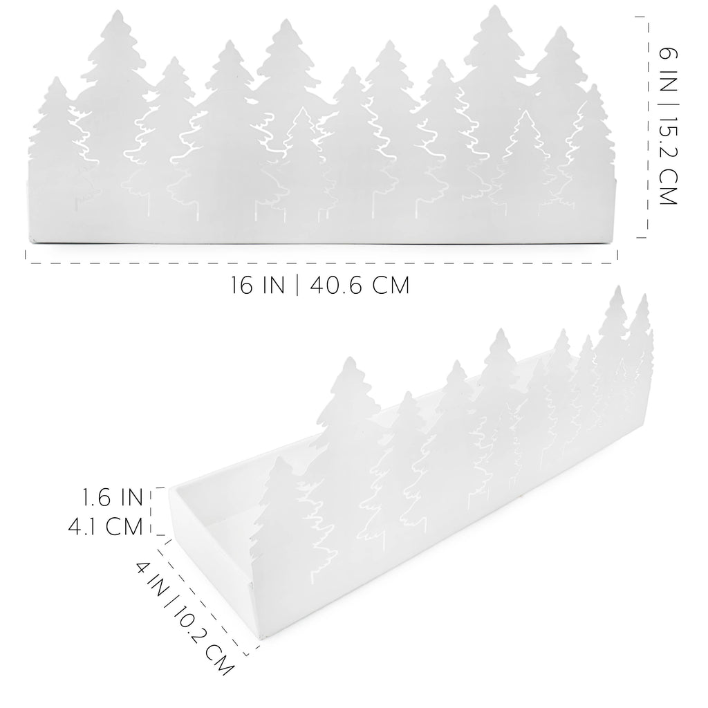 Christmas Tree Galvanized Tray (White) - sh2049ah1Tray