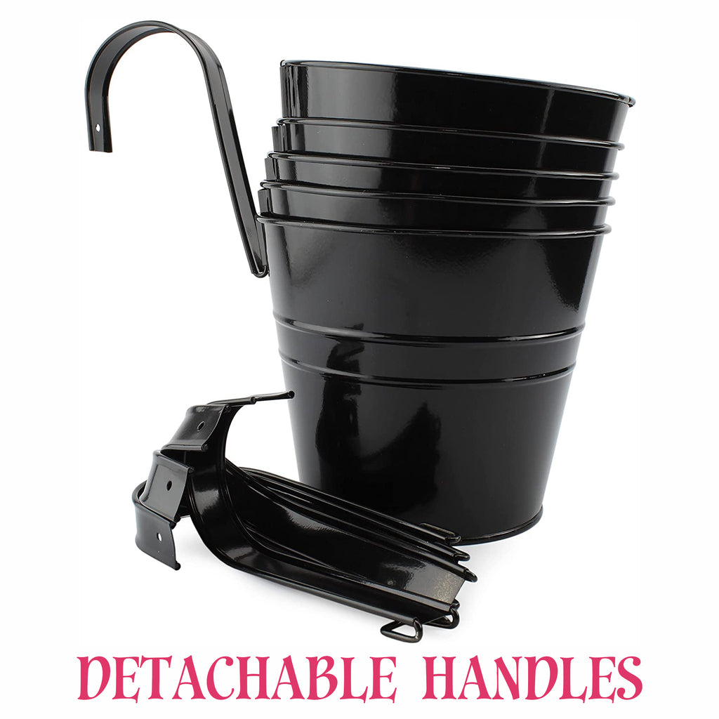 Hanging Flower Pots (Black, Case of 20) - 4X_SH_2080_CASE