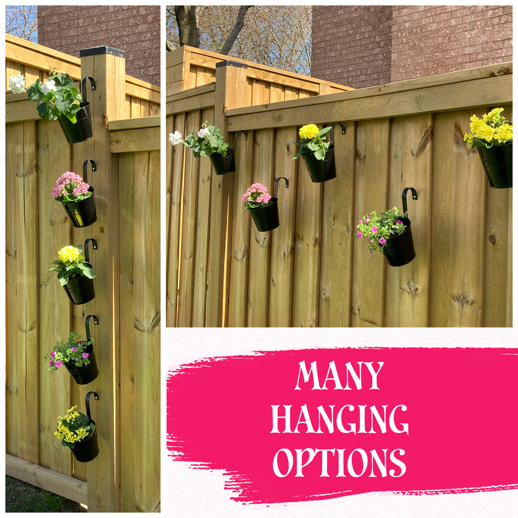 Hanging Flower Pots (Black, Case of 20) - 4X_SH_2080_CASE