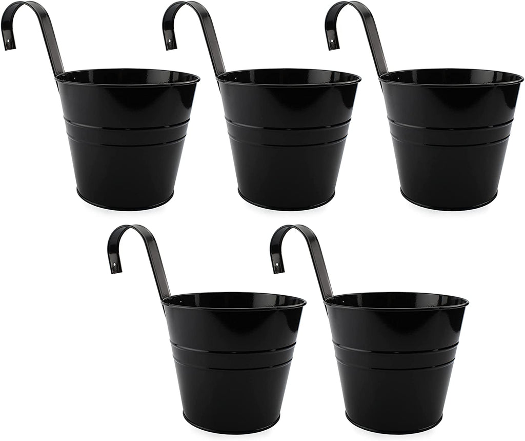 Hanging Flower Pots (Black, 5-Pack) - sh2080dar0
