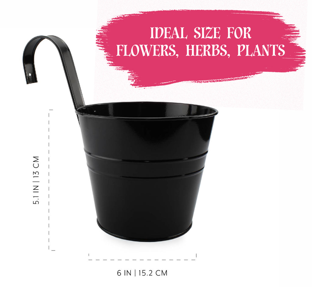 Hanging Flower Pots (Black, Case of 20) - 4X_SH_2080_CASE