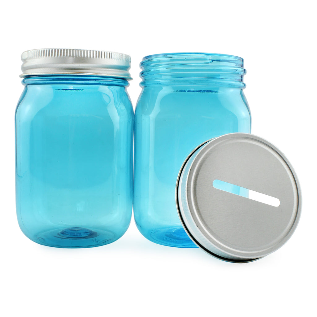 Small Coin Bank Jars (4-Pack, Blue) - CBKit016