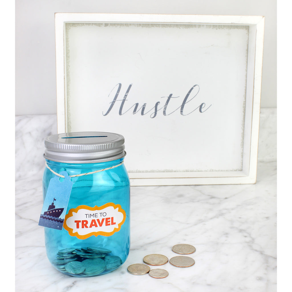 Small Coin Bank Jars (4-Pack, Blue) - CBKit016