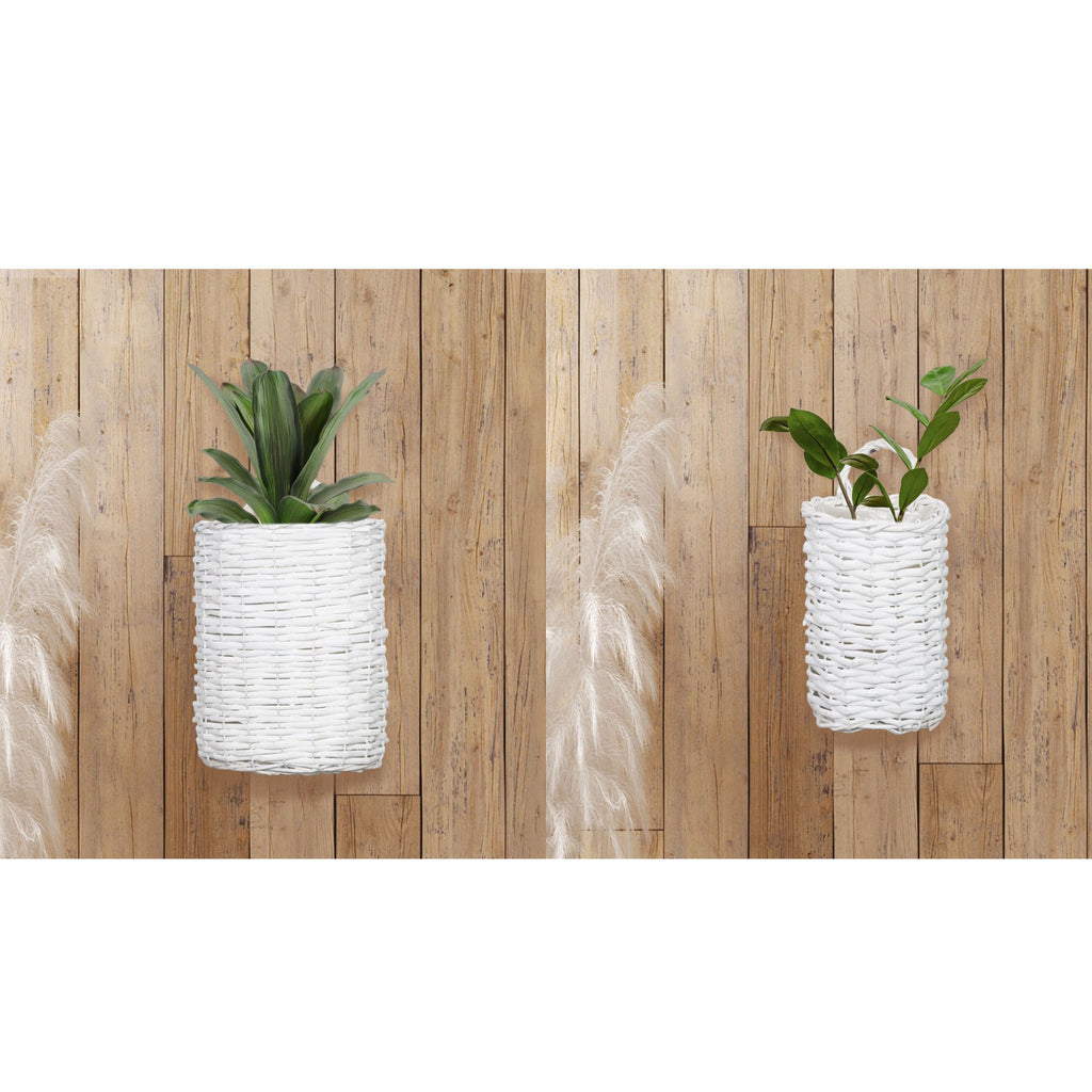 Wall Hanging Baskets (White, Case of 6) - 6X_SH_2109_CASE