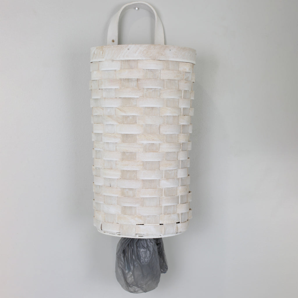 Wicker Grocery Bag Holder (Whitewashed) - sh2084ah1