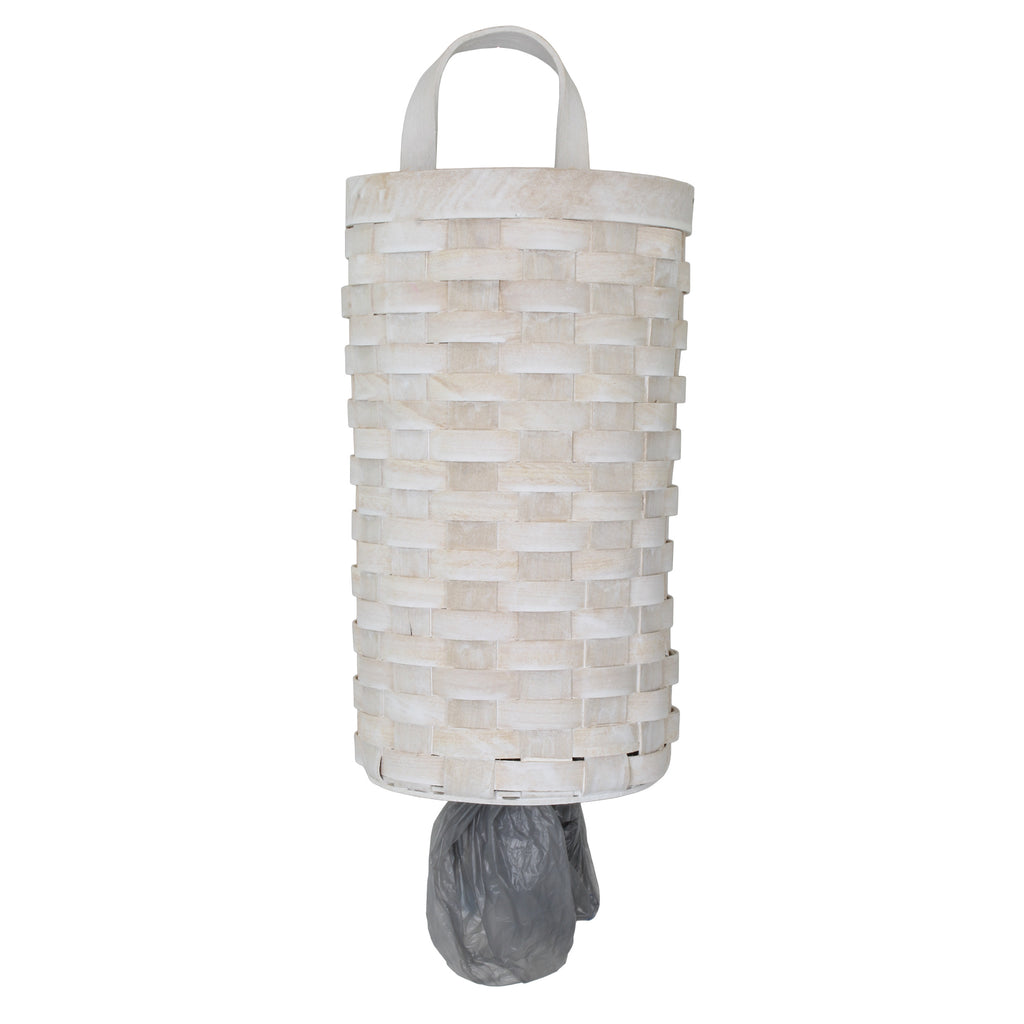 Wicker Grocery Bag Holder (Whitewashed, Case of 9) - SH_2084_CASE