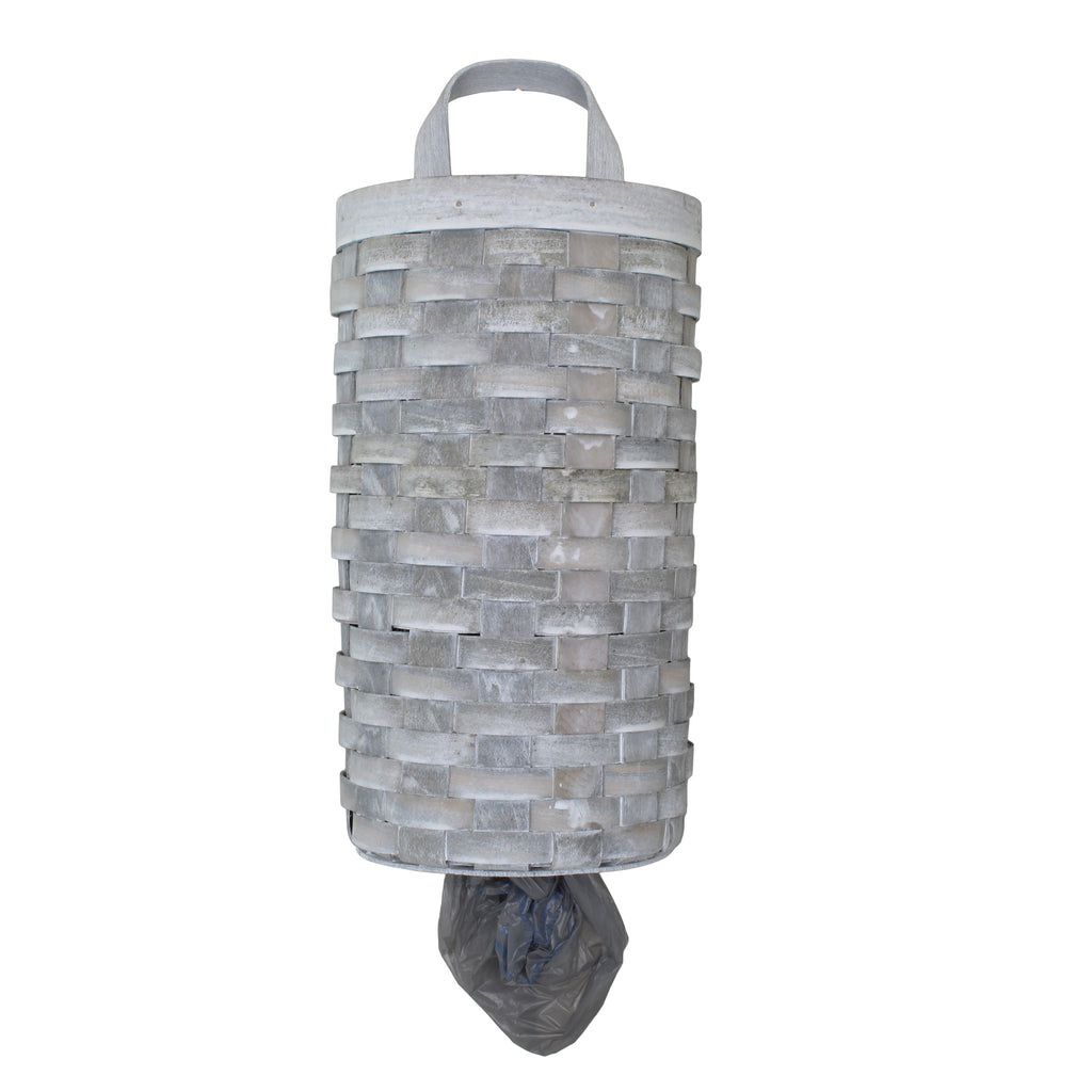 Wicker Grocery Bag Holder (Gray Washed, Case of 9) - 9X_SH_2085_CASE